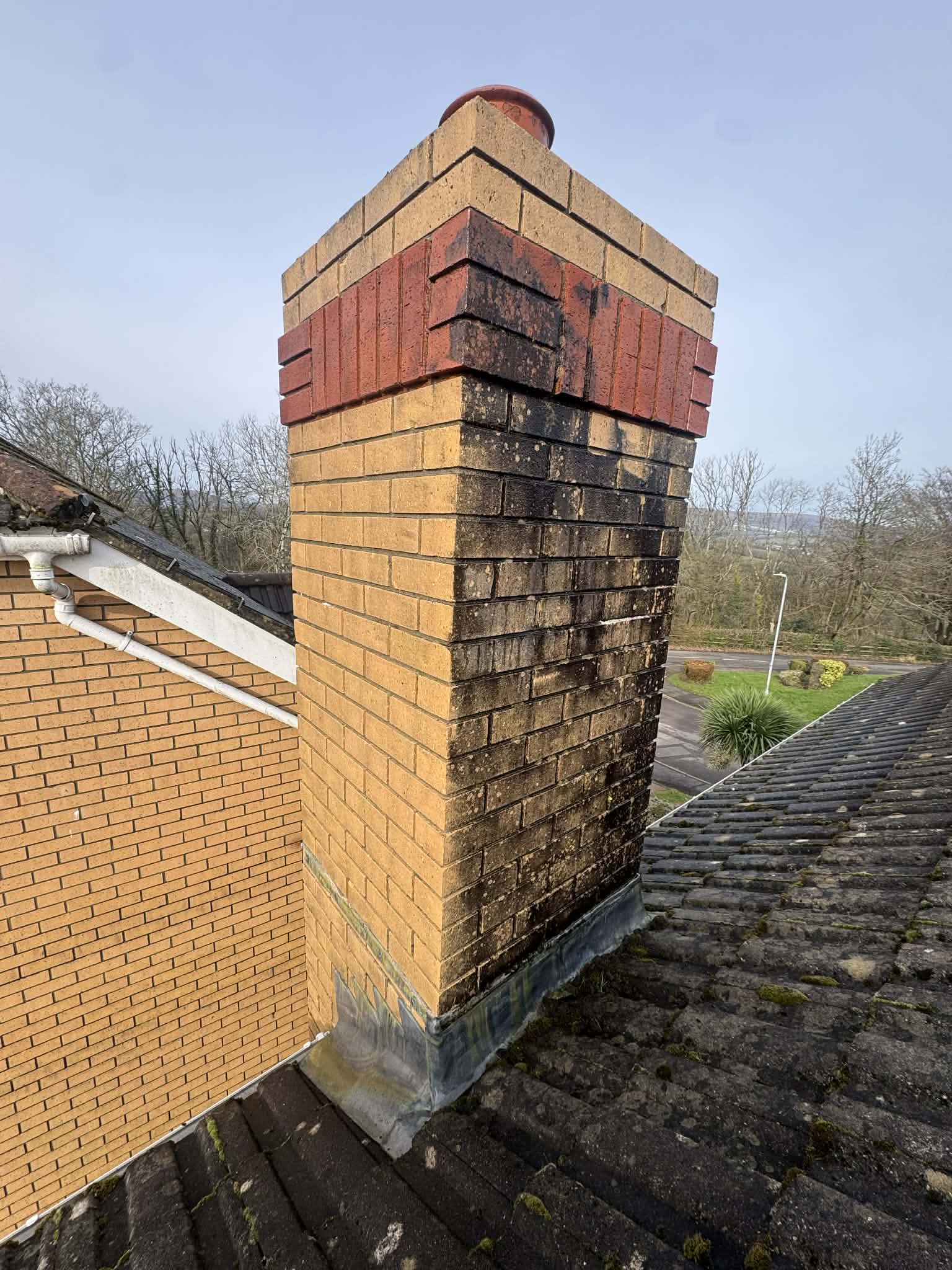 Roof cleaning and powerwashing — moss, algae, and grime removed
